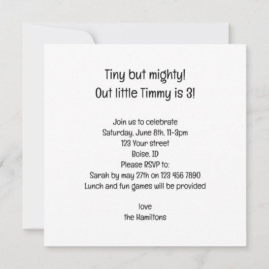 Hamster eten taart verjaardag uitnodiging (Achterkant)