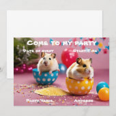Hamster Feest Uitnodiging (Voorkant / Achterkant)