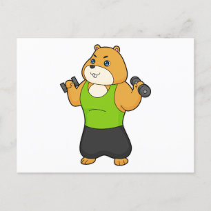 Hamster Fitness Dumbbell Briefkaart