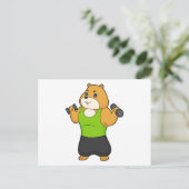 Hamster Fitness Dumbbell Briefkaart (Staand voorkant)