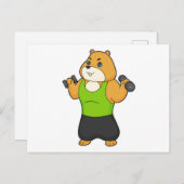 Hamster Fitness Dumbbell Briefkaart (Voorkant / Achterkant)