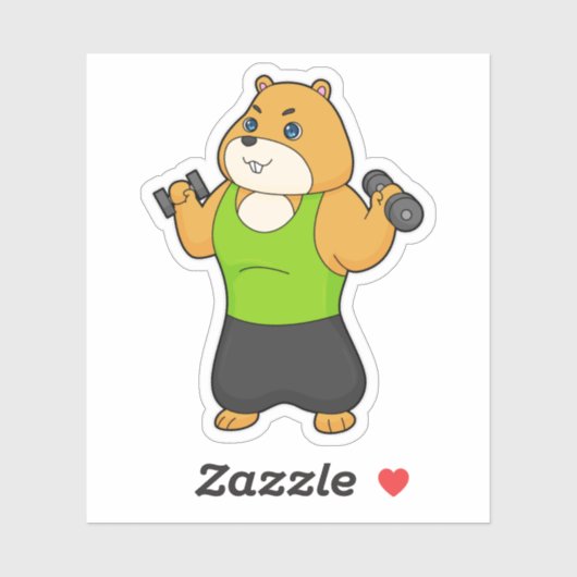 Hamster Fitness Dumbbell Sticker (Vel)
