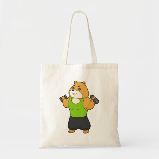 Hamster Fitness Dumbbell Tote Bag (Voorkant)