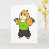 Hamster Fitness Hanteer Kaart (Gele Bloem)