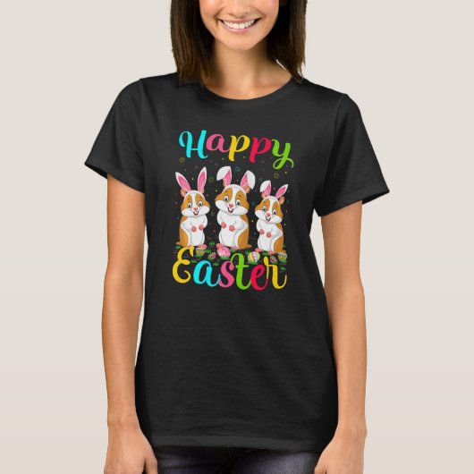 Hamster Funny Easter Bunny Hamster Happy East T-shirt (Voorkant)