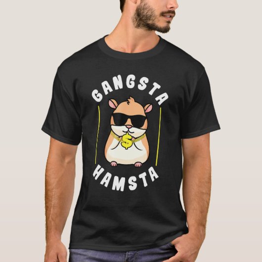 Hamster Gangsta Hamsta zonnebrillen T-shirt (Voorkant)