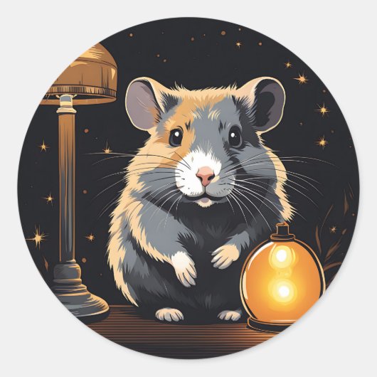 Hamster Gezellige Ambiance Ronde Sticker (Voorkant)