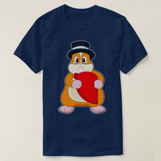 Hamster Groom Heart Wedding T-shirt (Design voorkant)