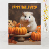 Hamster Halloween Kaart (Gele Bloem)