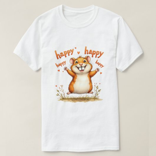 Hamster 'Happy Hamster' T-shirt (Design voorkant)