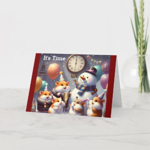 Hamster Happy New Year Holiday Kaart