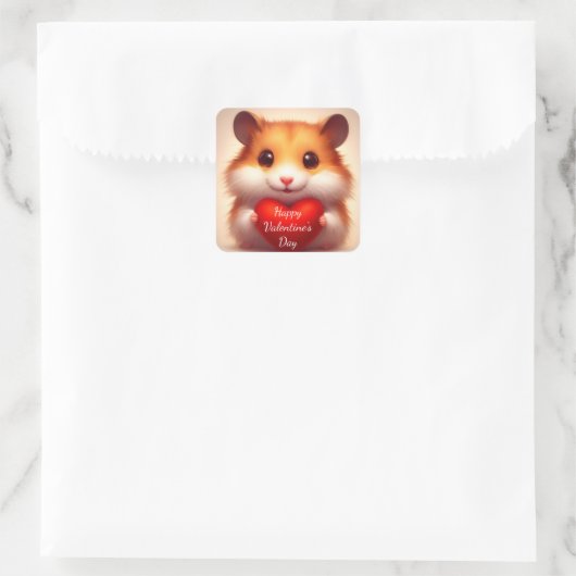 Hamster Happy Valentijnsdag Sticker (Tas)