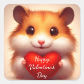 Hamster Happy Valentijnsdag Sticker (Voorkant)