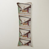 Hamster Harpist – Elegant Musical Illustration Lichaamskussen (Voorkant Verticaal)