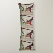 Hamster Harpist – Elegant Musical Illustration Lichaamskussen (Achterkant (Verticaal))