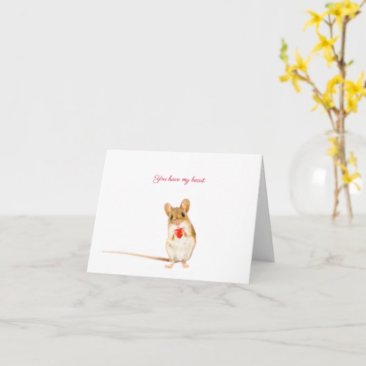 Hamster Hart Wenskaart Kaart (Gele Bloem)