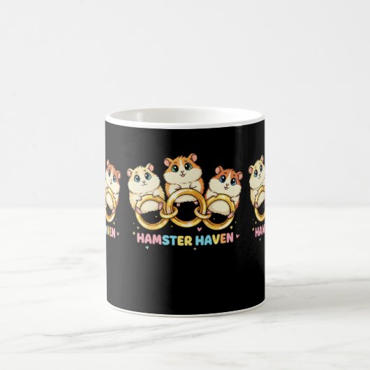 Hamster Haven Cute Ring Design Koffiemok (Center)