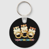 Hamster Haven Cute Ring Design Sleutelhanger (Voorkant)