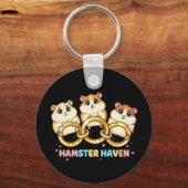 Hamster Haven Cute Ring Design Sleutelhanger (Voorkant)