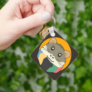 Hamster 🐹 het ondeugende dier met een gestreepte sleutelhanger