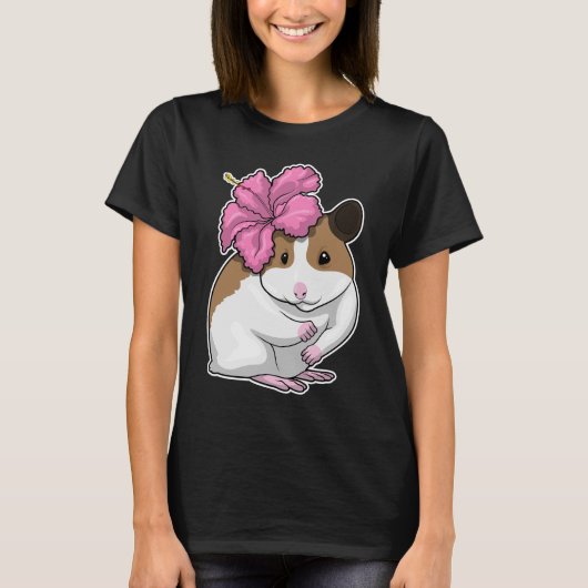 Hamster Hibiscus Flower T-shirt (Voorkant)