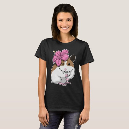 Hamster Hibiscus Flower T-shirt (Voorkant volledig)