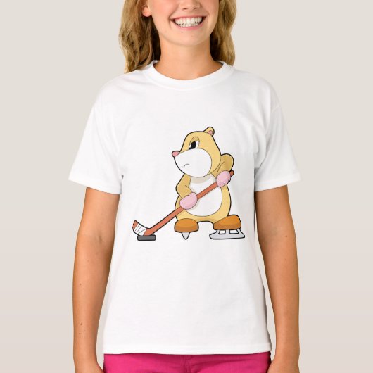 Hamster IJshockey IJshockeystick T-shirt (Voorkant)