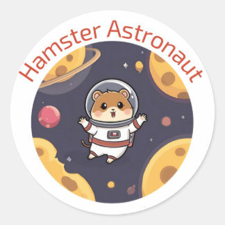 Hamster in de ruimte - Schattigee en eigenzinnige  Ronde Sticker