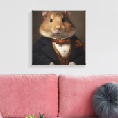 Hamster in een pak | Dierenkunst | Dier in een pak Canvas Afdruk (Insitu (Woonkamer))