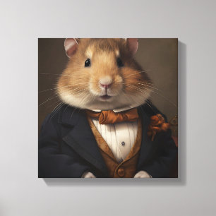 Hamster in een pak Dierenkunst Dier in een pak Canvas Afdruk