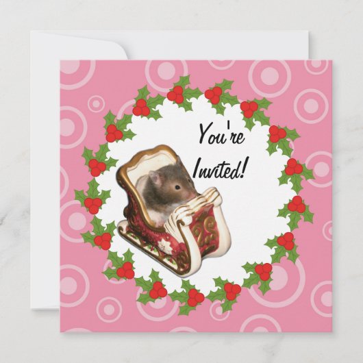 Hamster in een slede kaart (Voorkant)