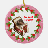 Hamster in een slede keramisch ornament (Voorkant)