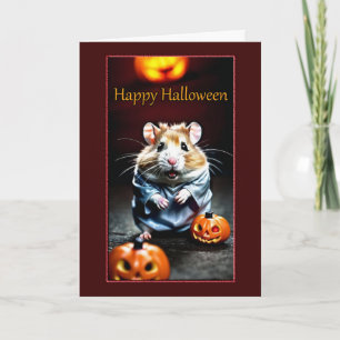 Hamster in kostuum Halloween Kaart