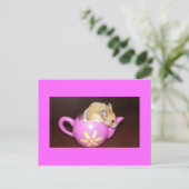Hamster in Tea Pot Photo Briefkaart (Staand voorkant)