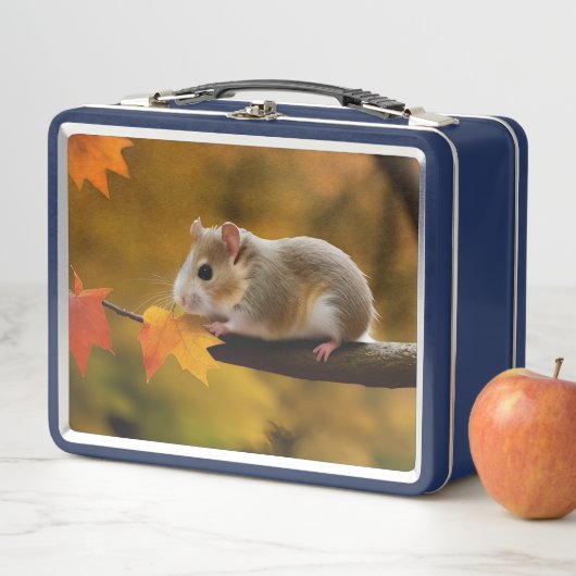 Hamster in Tree Metal Lunchbox (In situ)