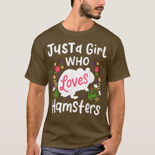 Hamster is gewoon een meisje dat van Hamsters Cute T-shirt (Voorkant)