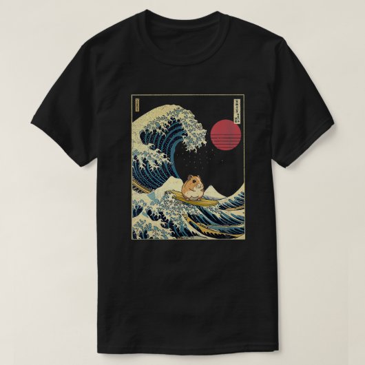 Hamster Kanagawa Wave Funny Surf Animal T-shirt (Design voorkant)
