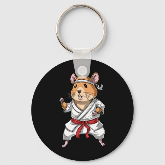 Hamster Karate Ninja Jiu-jitsu Judo Taekwondo Mart Sleutelhanger (Voorkant)