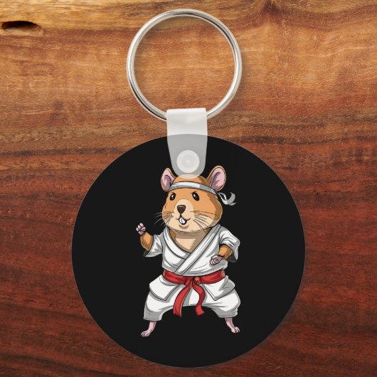 Hamster Karate Ninja Jiu-jitsu Judo Taekwondo Mart Sleutelhanger (Voorkant)