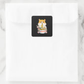 Hamster Kawaii Ramen Vierkante Sticker (Tas)