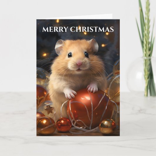 Hamster & Kerst Bauble Kerst Kaart (Voorkant)