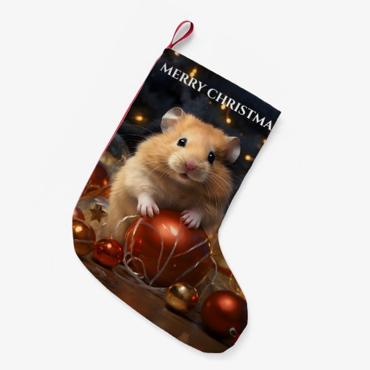 Hamster & Kerst Bauble Kerstkous Kleine Kerstsok (Voorkant (Hangend))
