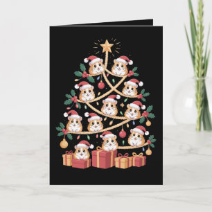 Hamster Kerstboom Kerstman Hoed Vakantie Huisdier Kaart