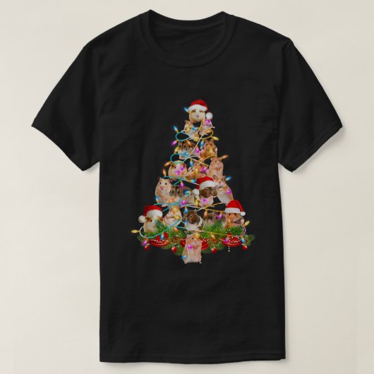 Hamster Kerstboom Led Funny Hamster Snow Chir T-shirt (Design voorkant)