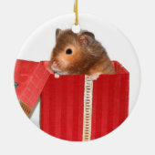 Hamster kerstcadeau keramisch ornament (Achterkant)