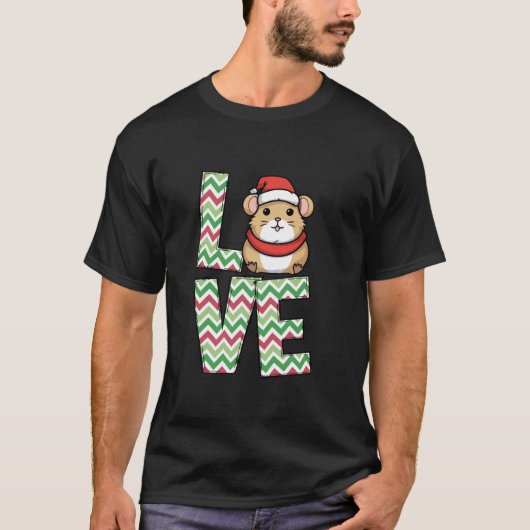 Hamster Kerstdag Kerstfeest Knaagdier Kerstman T-shirt (Voorkant)