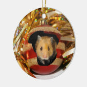 Hamster Kerstmis Keramisch Ornament (Links)