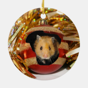Hamster Kerstmis Keramisch Ornament