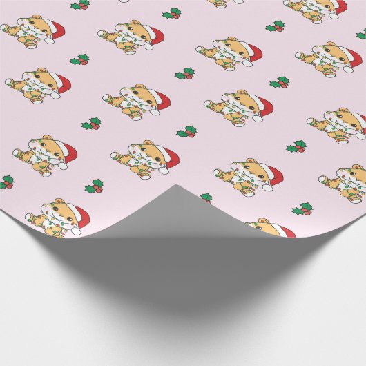 Hamster Kerstmis Winter Dieren Vakantie Hamsters Cadeaupapier (Hoek)