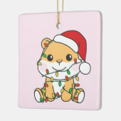 Hamster Kerstmis Winter Dieren Vakantie Hamsters Keramisch Ornament (Links)